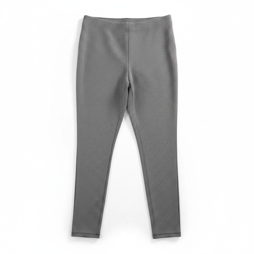 Chicos Pants Womens 2 US L‎ 12 Black White Geo Pull On Soft Knit Skinny Ankle